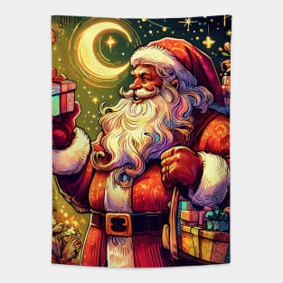 Captivating Christmas: Unleash Cheer with Unique Santa Claus Illustrations! Tapestry