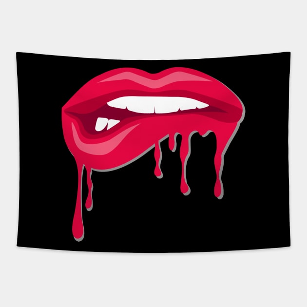 Dripping Lips Tapestry by mcinneslauren