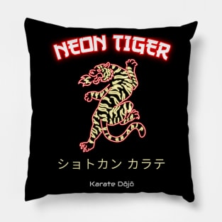 Neon Tiger: Shotokan Dojo Cyber-punk Pillow