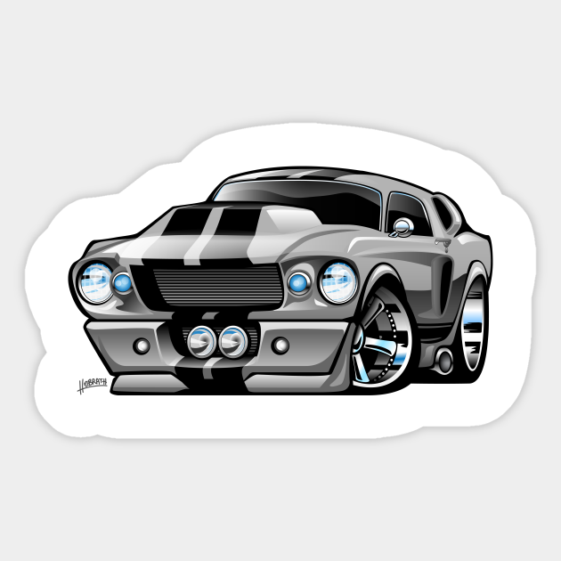 Classic Sixties American Muscle Car Cartoon - Mustang - Sticker | TeePublic Classic Sixties American Muscle Car Cartoon - Mustang - Sticker | TeePublic