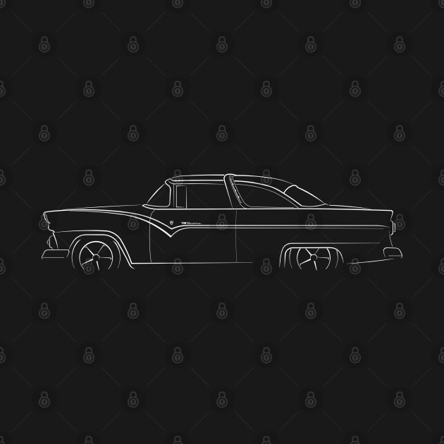 1955 Ford Crown Victoria - profile stencil, white by mal_photography