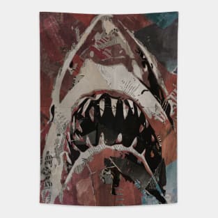 Jaws Newspaper Cutout Tapestry