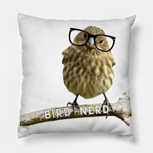 Funny Bird With Glasses Bird Nerd T-shirt Pillow