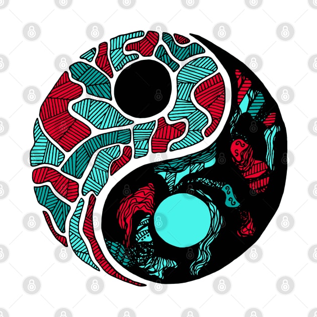 Turqred Abstract Yin Yang by kenallouis