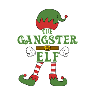 The Gangster Elf Christmas Family Matching Outfits Group Attire T-Shirt