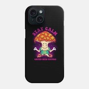 Mushroom character yoga Phone Case