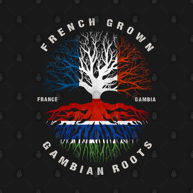 French Grown Gambian Roots Gambia Flag by heart teeshirt