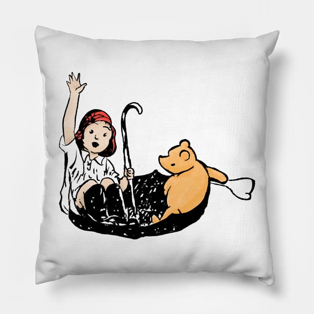 Winnie and Robin in an Umbrella Pillow by Boyanton Designs