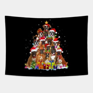 Christmas Pajama Boxer Tree Xmas Gifts Dog  Lover Shirt Tapestry