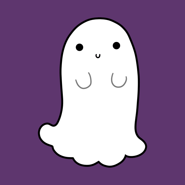 Cute Ghost with Black Outline by saradaboru
