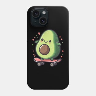 Cool funny avocado skateboarding Phone Case