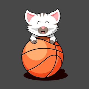 Cat basketball player kitten baby white cat T-Shirt