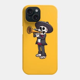 Mariachi Skeleton Playing The Trumpet Phone Case