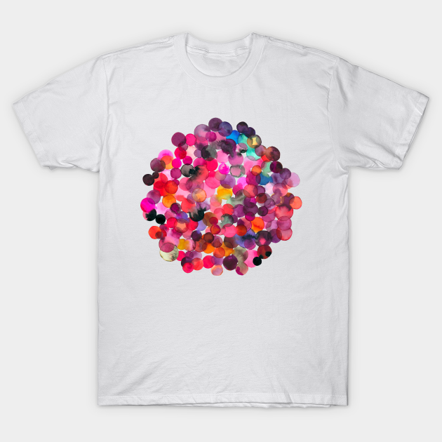 Overlapped Watercolor Dots - Colorful - T-Shirt