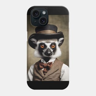 Victorian Lemur Portrait Artistic Gift Fashion Animal Style Phone Case