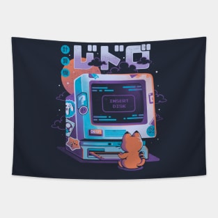 Insert Disk - Cute Geek Nerd Cat Gift Tapestry