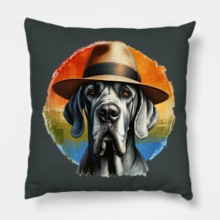 Great Dane Rainbow Art Pillow