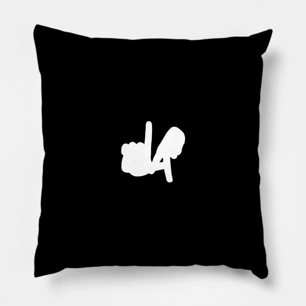 Small LA Hands Silhouette, White Pillow by Niemand