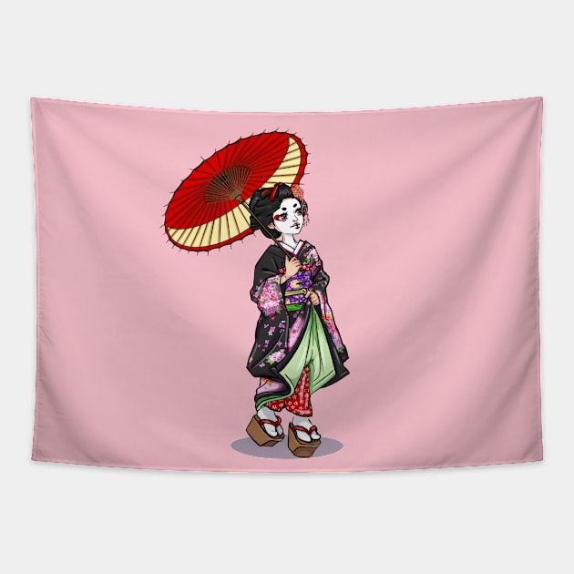 Geisha Tapestry by carlyalberich