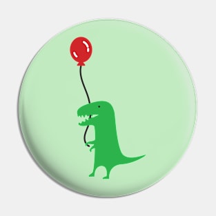 A Dinosaur and his red Balloon Pin