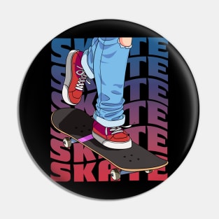 Riding a Skateboard Skateboarder Cruising Skater Skate Pin