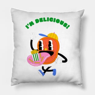 delicious food retro Pillow