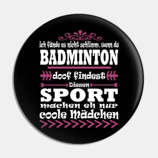 Badminton Sport Schläger Doppel Mädchen Geschenk Pin