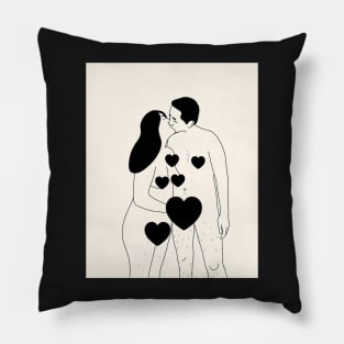NACKED COUPLE KISSING Pillow
