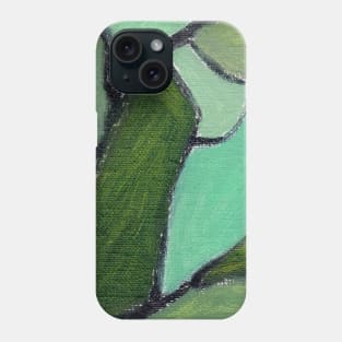 Abstract Oil Painting 2c41 Fern Olive Seafoam Green Phone Case