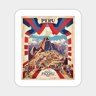 Peru Machu Picchu Tourism Vintage Poster Magnet