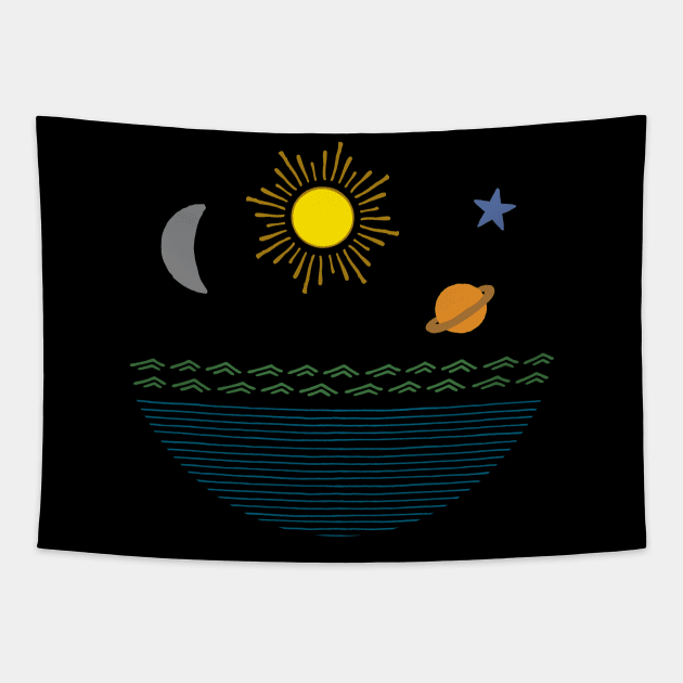 Magic In The Night Sky Tapestry by 99sunvibes