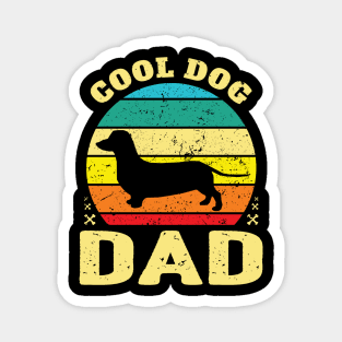 Retro Cool Weiner Dog Dad Magnet