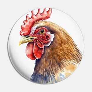 Water colour hen Pin