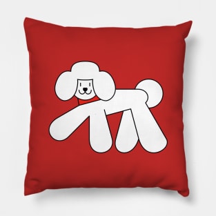 Walking White Poodle Dog Pillow