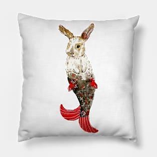 Calico Bunny Mermaid Pillow