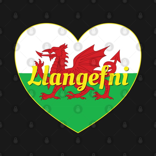 Llangefni Wales UK Wales Flag Heart by DPattonPD