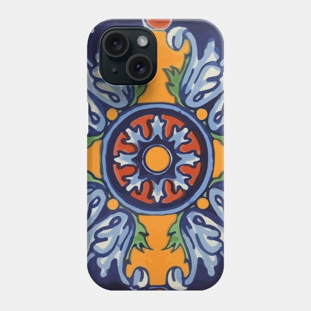 Mandala mexican talavera tile ceramic mosaic Phone Case by T-Mex