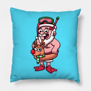 Fat Santa In Scuba Outfit Pillow