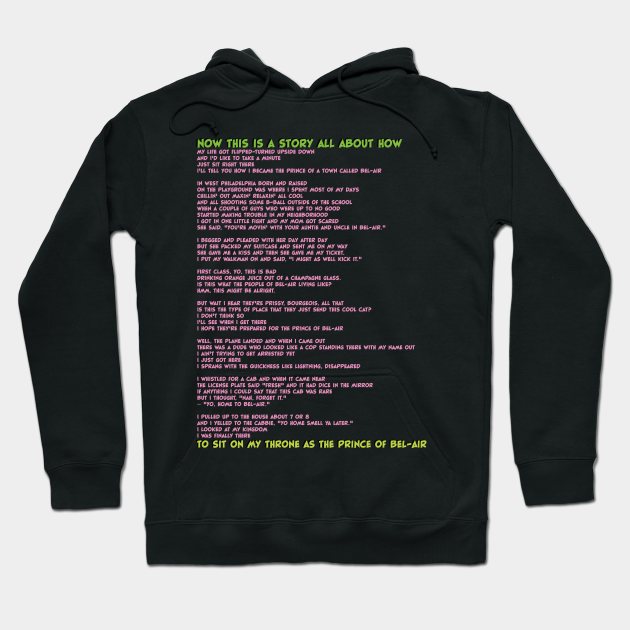 Fresh Prince Of Bel Air Lyrics Pink Fresh Prince Of Bel Air Hoodie Teepublic
