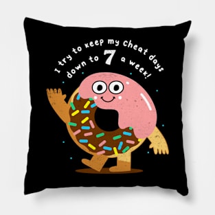 Funny Donut Diet Joke, Humor, Birthday Pillow