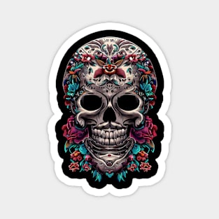 flowery skull Magnet