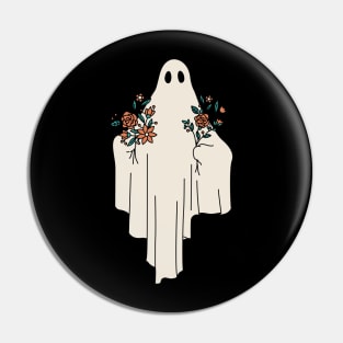 Ghost with flowers Pin