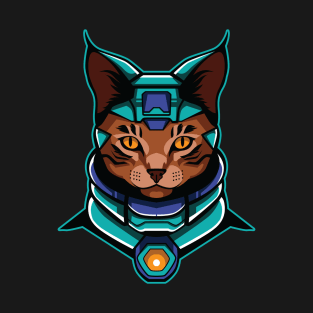 cyborg cat Illustration T-Shirt