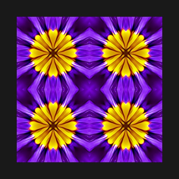 Royal Purple Violet Primrose With Gold Pattern 2 by BubbleMench