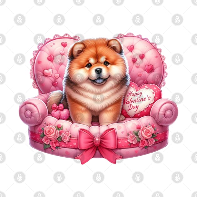 Valentine Chow Chow Dog in Bed by Chromatic Fusion Studio