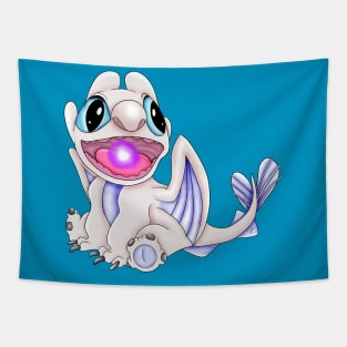 White magical dragon Tapestry