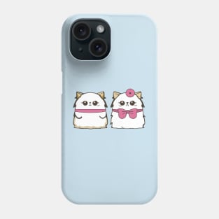 Cute cat couple valentine Phone Case