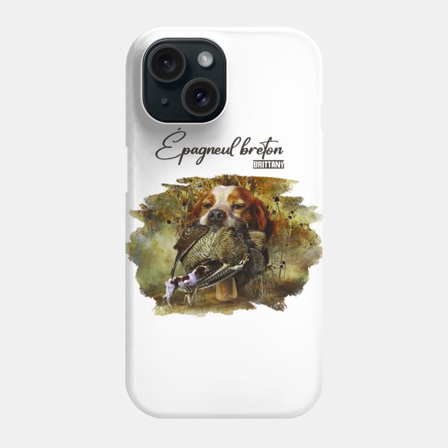 Woodcock hunting with Brittany Spaniel Phone Case by German Wirehaired Pointer 