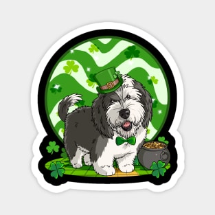 Sheepadoodle Leprechaun St Patricks Day Irish Dog Magnet