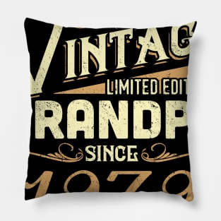 Vintage Grandpa Since 1979 Funny Man Myth Legend Daddy Pillow